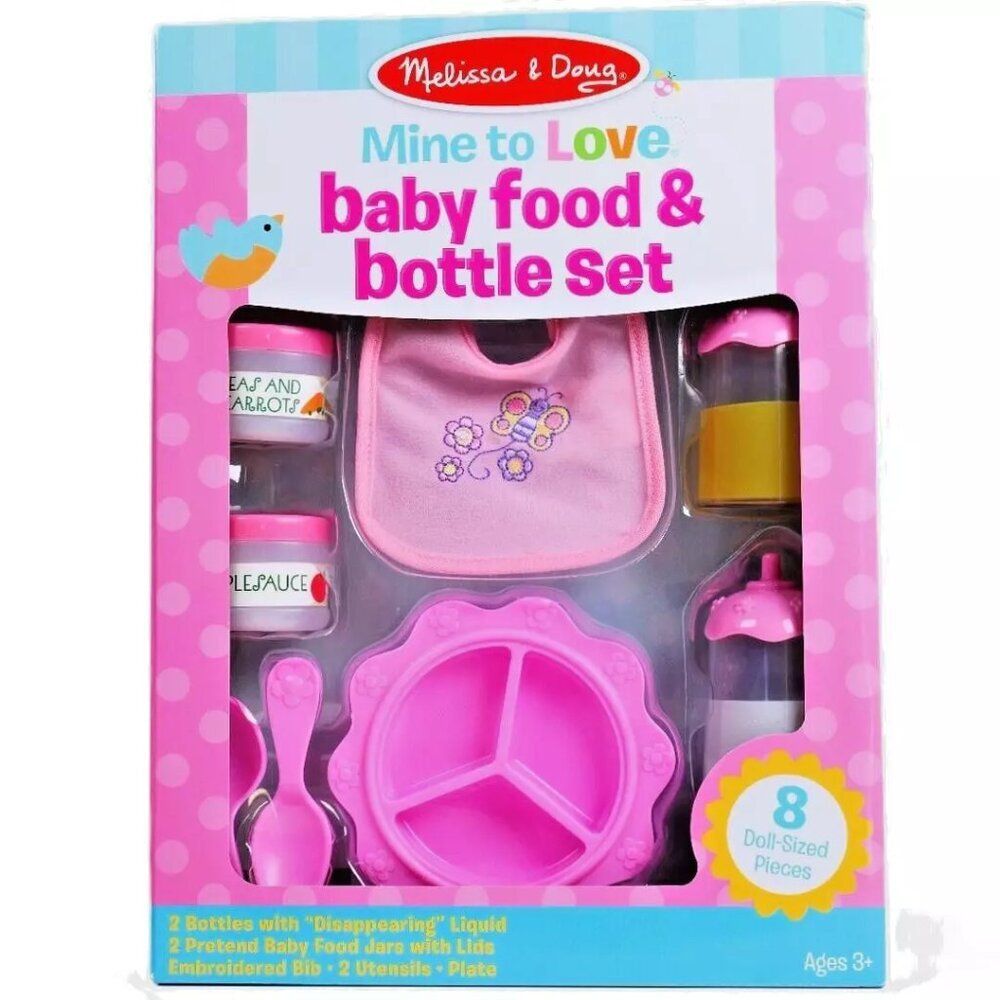 Melissa & Doug Mine to Love Baby Food & Bottle Set with‎ 8 Doll - Sized Pieces